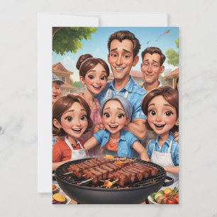 invitations à la réunion familiale Bbq cookie