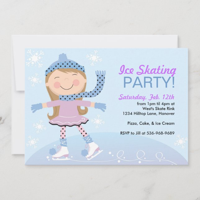 Invitations à la soirée de patinage sur glace avec (Devant)
