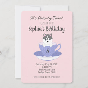 Invitations à la Tea Cup Puppy Birthday Party