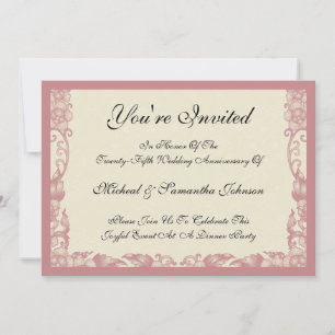 Invitations à l'anniversaire du Rose de corail Vin