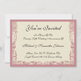 Invitations à l'anniversaire du Rose de corail Vin