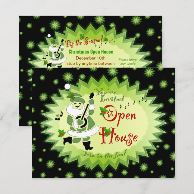 Invitations à l'Open House du Père Noël (Devant / Derrière)