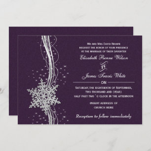 invitations à mariage violet Silver Winter