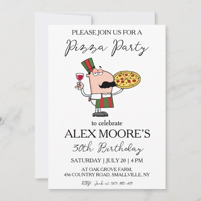 invitations à pizza italienne (Devant)