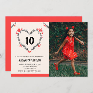 Invitations à ses 10e anniversaire pour son coeur 