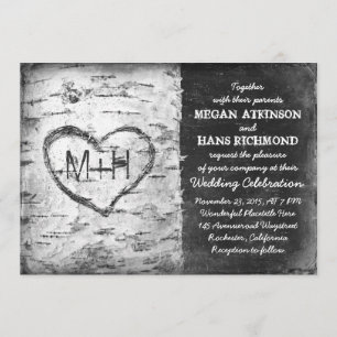 invitations à un mariage d'arbre de bouleau