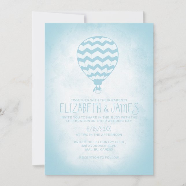 Invitations à un mariage de ballons à air chaud (Devant)