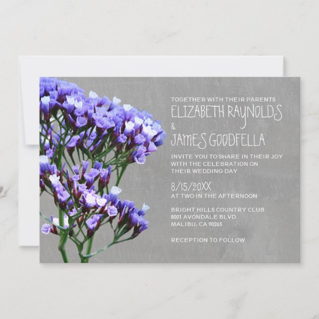 Invitations à un mariage de limonium (Devant)