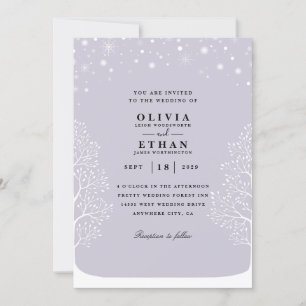 invitations à un mariage d'hiver violet