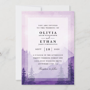 invitations à un mariage d'hiver violet