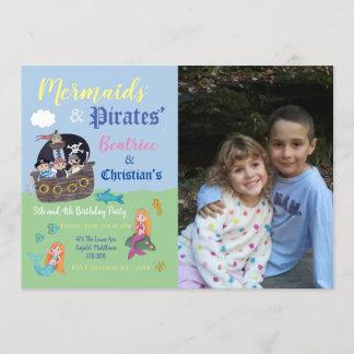 Invitations à une fête de pirate et princesse