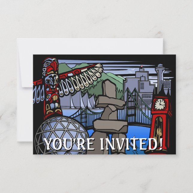 Invitations à Vancouver Personnalisées Vancouver R (Devant)