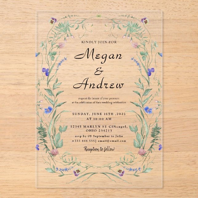Invitations acryliques mariages (Recto)