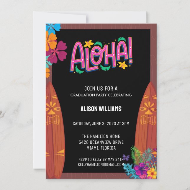 Invitations Aloha (Devant)