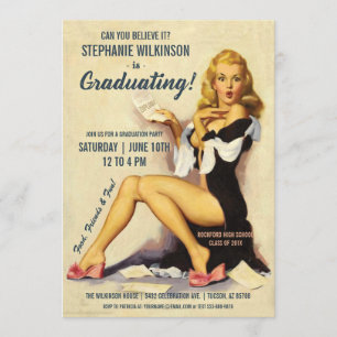 Invitations amusantes de diplômés Fille vintage