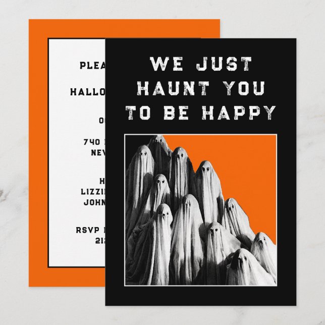 Invitations amusantes de la fête d'Halloween (Devant / Derrière)