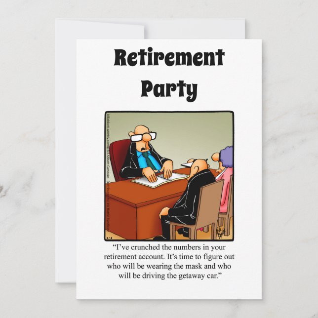 Invitations amusantes de l'Humour de retraite (Devant)