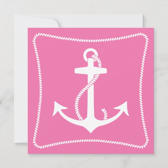 Invitations Ancres roses (Devant)
