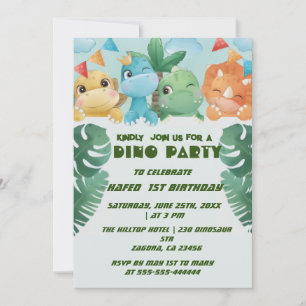 Invitations Anniversaire 1ER Dinosaure personnalis