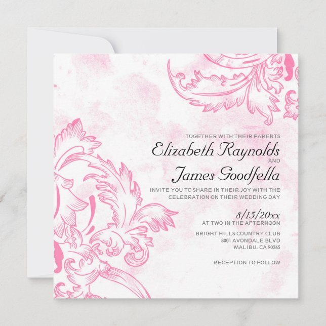 Invitations antiques de mariage de Flourish (Devant)