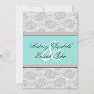 Invitations argentées blanches bleues de mariage
