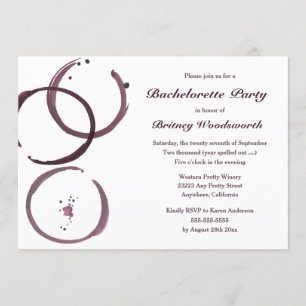 Invitations au Bachelorette Party de Vin Stain Vig
