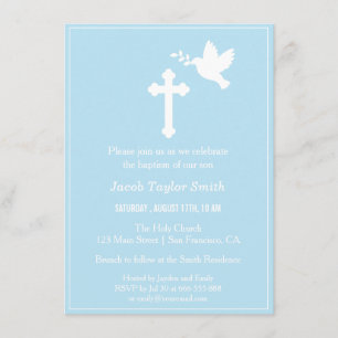 Invitations au baptême bleu de la Croix et de la D
