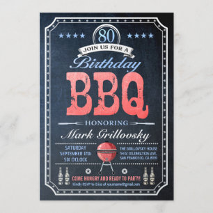 Invitations au barbecue 80e anniversaire   Tableau