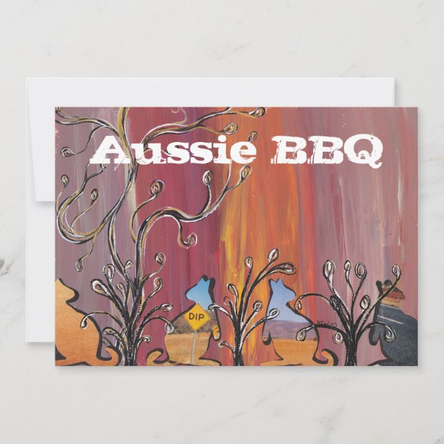 Invitations au barbecue australien de Kangaroos (Devant)