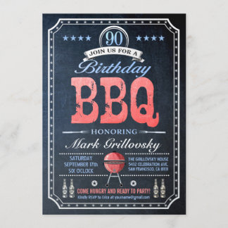 Invitations au barbecue du 90e anniversaire | Tabl