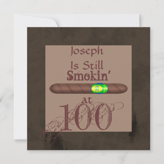 Invitations au cigare masculin du 100e anniversair (Devant)