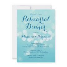 Invitations au dîner de répétition bleu Aqua