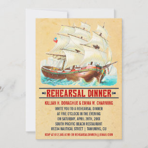Invitations au dîner de répétition nautique Vintag