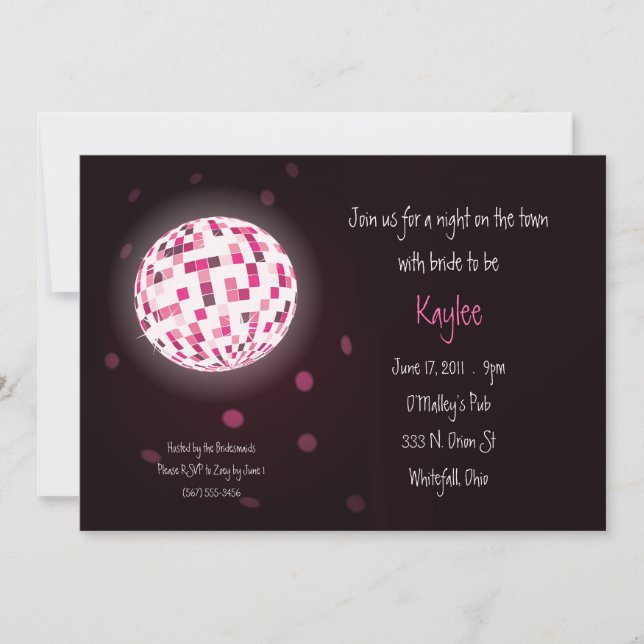 Invitations au Disco Ball Bachelorette Party (Devant)
