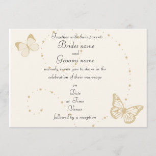 Invitations au mariage à thème Gold et Ivory Butte