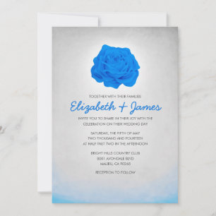 Invitations au mariage bleu et blanc floral