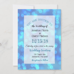 invitations au mariage Blue Bokeh