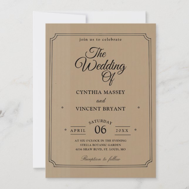 invitations au mariage campagnard occidental (Devant)