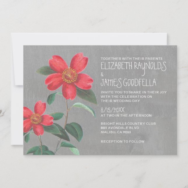 Invitations au mariage de Camellia (Devant)