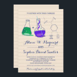 Invitations au mariage de chimie violette et verte<br><div class="desc">Donnez la tête à vos invités que votre mariage ne sera pas votre mariage typique ! Ces invitations sur le thème de la chimie sont excellentes pour le couple geek ou nerveux qui veut insuffler un peu de personnalité à leur mariage. Les Invitations sont personnalisables et disponibles dans différents schémas...</div>