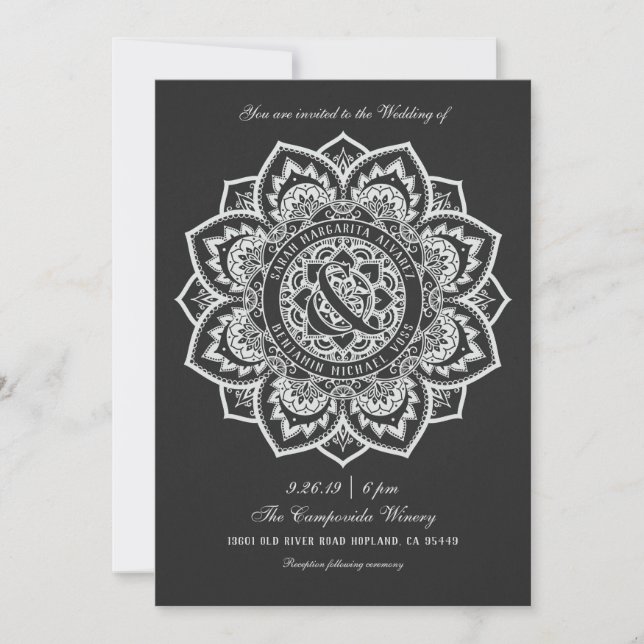 Invitations au mariage de Lace Mandala (Devant)
