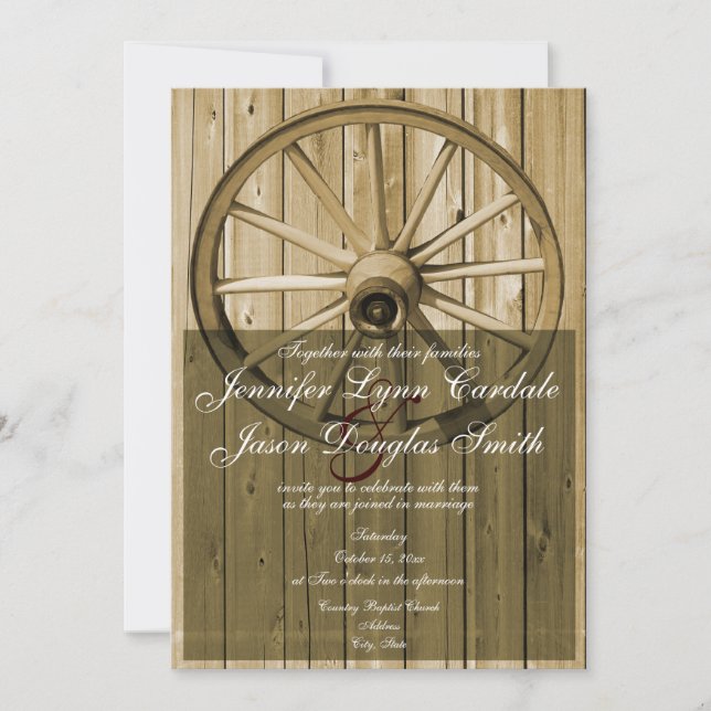 Invitations au mariage de Wagon Wagon Wagon Countr (Devant)