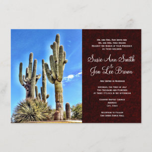 Invitations au mariage des cactus du sud-ouest du