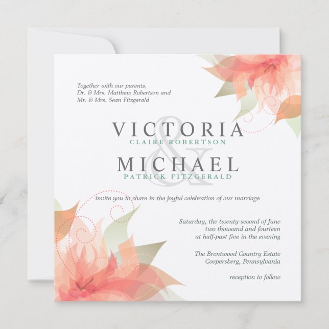 Invitations au mariage des Carrés de l'Orange d'au (Devant)