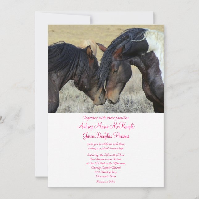 Invitations au mariage des Chevaux de Mustang (Devant)