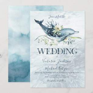 Invitations au mariage des dauphins tropicaux de l