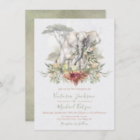 Invitations au mariage des éléphants de la Jungle 