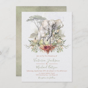 Invitations au mariage des éléphants de la Jungle