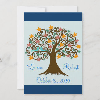 Invitations au mariage des Inséparables bleus de l