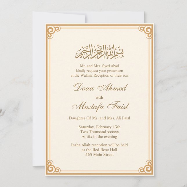 Invitations au mariage des musulmans célestes (Devant)
